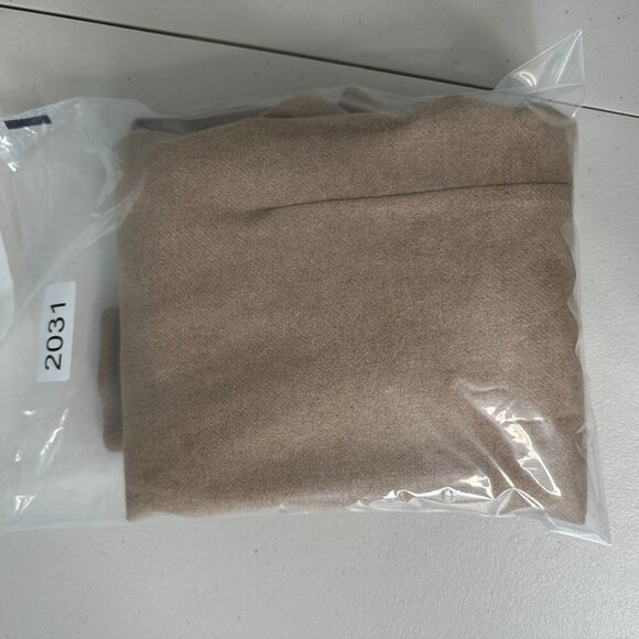 Dress Barn Vest Tan Floral Embroidered Wool Blend Lined Open Size 18W - Picture 5 of 12